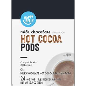 Amazon Brand Happy Belly Hot Cocoa Pods - Milk Chocolate Delight