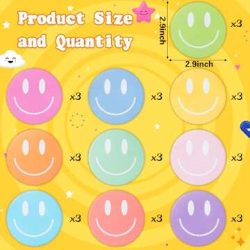 AgincBerry Smile Face Sticky Notes - 30PCS Colorful Preppy Self-Stick Notes Mini Smile Face Memo Pads Creative Smile Face Shaped Notepad Writing Sticky Note for School Office Home Gift Tab Supplies