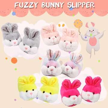 Caramella Bubble Kids Classic Bunny Slippers,Cute Animal Anti Slip House Shoes for Boy and Girl,Rabbit Slippers Christmas Halloween Easter Gifts