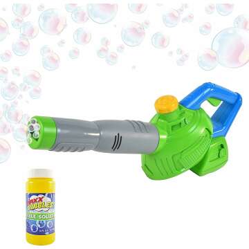 Maxx Bubbles Toy Bubble Leaf Blower with Refill Solution – Bubble Toys for Boys and Girls - Outdoor Summer Fun for Kids and Toddlers - Sunny Days Entertainment
