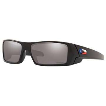 Oakley Men's Oo9014 Gascan Rectangular Sunglasses, Matte Black Texas Icon/Prizm Black, 60 mm