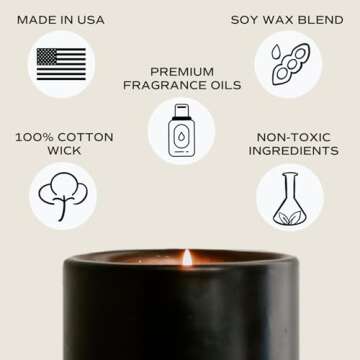 Sweet Water Decor Warm and Cozy Soy Candle | Orange Peel, Cinnamon, Ginger, Clove, Cypress, Fir Balsam and Pine Scented Candles for Home | 12oz Black Stoneware Jar, 60+ Hour Burn Time, Made in the USA