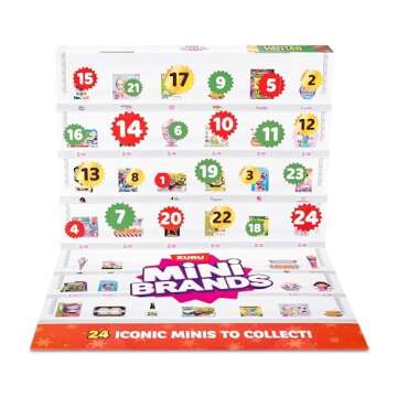 Mini Brands Advent Calendar 2024 by ZURU Mini Brands Limited Edition Advent Calendar, Includes Mini Brands, Mini Toys & Foodie Mini Brands, Mystery Collectibles Toys Comes with 24 Minis