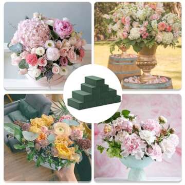 Tunnkit 12 Pcs Wet & Dry Floral Foam Blocks for Fresh and Artificial Flower Arrangement，(7.8" L x 3.5" W x 2.4" H) Flower Foam Brick Florist Foam for DIY Craft Wedding Home Decorations