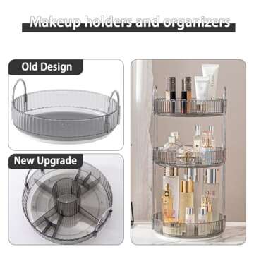 360° Rotating Makeup Organizer with High Capacity