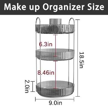 360° Rotating Makeup Organizer with High Capacity