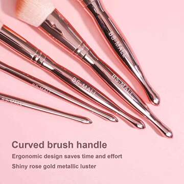 BS-MALL Makeup Brush Set 12 Pcs Premium Synthetic Foundation Powder Concealers Eye shadows Blush Makeup Brushes Lip Cosmetic Brushes（ Rose）