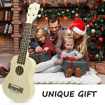 DIY Ukulele Kit Build Your Own Soprano Ukulele Kit Handmade 21 Inch Hawaii Ukulele DIY Kit for Boys Girls Kids Teens Adults Beginners Amateur School Project Art Project