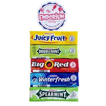 Double Mint, Spearmint, Juicy Fruit, Big Red, Winterfresh Chewing Gum - 4 Packs of Each - Fresh Variety Assortment 20 Total Packs of Gum