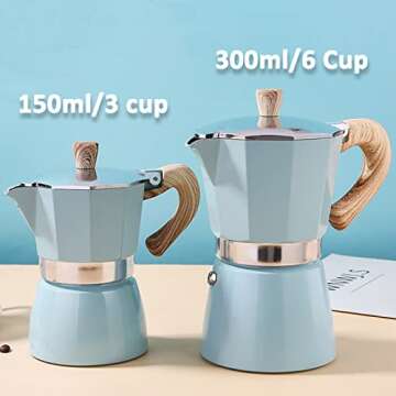 MORDEN MS Moka Pot Stovetop Espresso Maker 3 Cup - 5 oz Italian Coffee Maker, Manual Cuban Coffee Percolator Machine Italian Espresso Greca Coffee Maker for Cappuccino or Latte