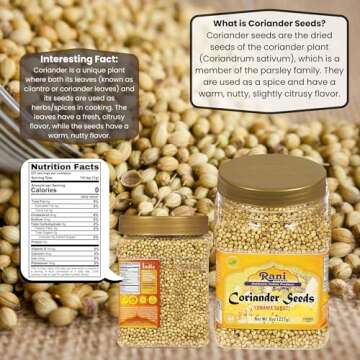 Rani Coriander (Dhania) Seeds Whole, Indian Spice 8oz (227g) PET Jar ~ All Natural | Gluten Friendly | NON-GMO | Vegan | Indian Origin