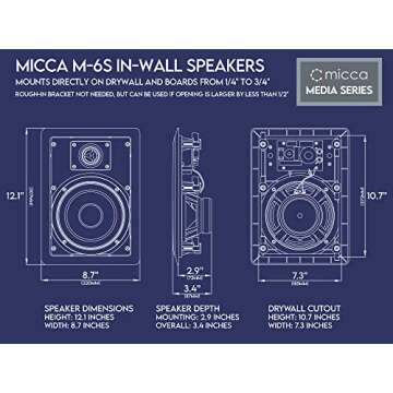 Micca M-6S In-Wall Speaker - Perfect for Home Audio