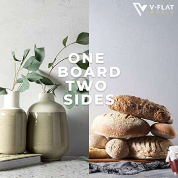 V-FLAT WORLD Duo Board Product Photography Backdrops - 2-Sided Background for Photography, Realistic Item & Food Photography Background - Includes 2 Legs, Mat - 24" x 24", Raw Concrete/Vintage Plaster