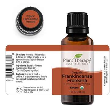 Plant Therapy Organic Frankincense Frereana Essential Oil 100% Pure, USDA Certified Organic, Undiluted, Natural Aromatherapy, Therapeutic Grade 30 mL (1 oz)