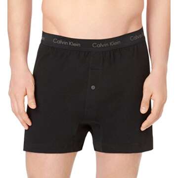 Calvin Klein Men's Underwear Cotton Multipack Knit Boxers, Black, Small