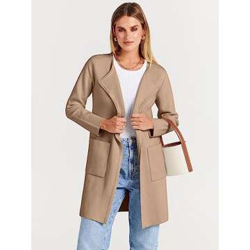 ANRABESS Women's Open Front Cardigan for Fall 2024