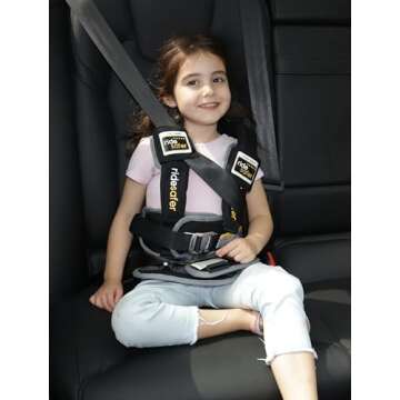 RideSafer - Small Black, Lightweight, Compact, Portable Car Seat - Perfect for Travel and Everyday Child Safety