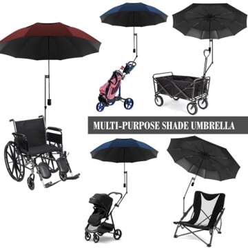 HOBVO UPF 50+ Golf Umbrella with Adjustable Clamp