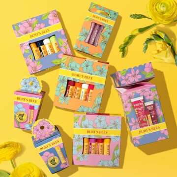 Burt's Bees Valentines Day Gifts Ideas - Spring Surprise Set, Dragonfruit Lemon Lip Balm and Lemon Butter Cuticle Cream, Natural Origin Lip Moisturizer With Responsibly Sourced Beeswax, 2 Count