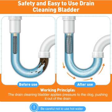 Enhon Drain Bladder Kit, 3 PCS Drain Cleaning Bladders Fits 1" to 6" Drain Pipe, Unclogs Stubborn Blockages in Main Drain & Sewer Line Bathroom Sinks, Shower, and Swimming Pool Drain with Water Power