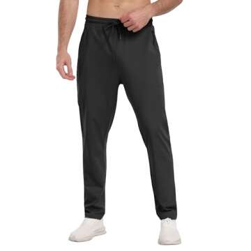 PARISDIARY 3 Pack Mens Athletic Sweatpants with Zipper Pockets,Workout Gym Joggers Pants for Men Running Jogging Pants-3Black-S