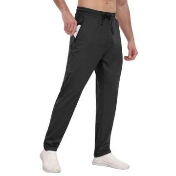 PARISDIARY 3 Pack Mens Athletic Sweatpants with Zipper Pockets,Workout Gym Joggers Pants for Men Running Jogging Pants-3Black-S