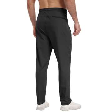 PARISDIARY 3 Pack Mens Athletic Sweatpants with Zipper Pockets,Workout Gym Joggers Pants for Men Running Jogging Pants-3Black-S