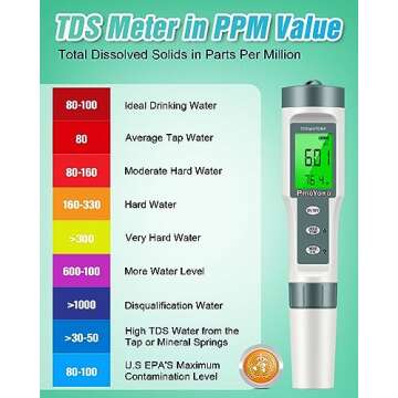 High Accuracy 3 in 1 Digital pH/TDS Meter