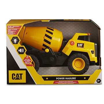 CAT Construction Toys, Construction 11.5" Power Haulers Cement Mixer, Realistic Lights & Sounds, Motion Drive Technology, Working Features, and Interactive Play for Ages 3+