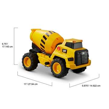 CAT Construction Toys, Construction 11.5" Power Haulers Cement Mixer, Realistic Lights & Sounds, Motion Drive Technology, Working Features, and Interactive Play for Ages 3+