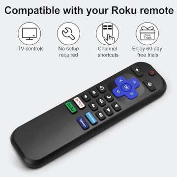 Replacement for Roku-TV-Remote-Control Compatible for TCL Roku/Hisense Roku/Onn Roku Smart TVs(Not for Stick and Box)