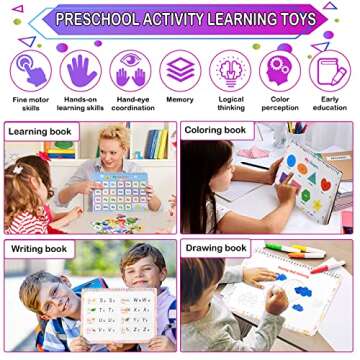 LYASILGC Busy Book for Toddlers 1-3, Toddler Educational Toys, 32 Themes Preschool Learning Activities Resources, Montessori Busy Book, Autism Sensory Toys for Boy & Girl, Develops Fine Motor Skills