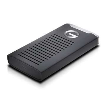 G-Technology 2TB G-DRIVE mobile SSD Durable Portable External Storage - USB-C (USB 3.1), Up to 560 MB/s - 0G06054-1, black