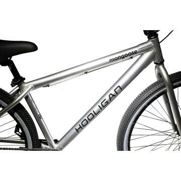 Mongoose Hooligan AL Adult, Fat Tire BMX Bike, Lightweight Aluminum Frame, Multiple Speed Options, Disc Brakes