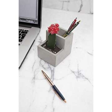 Kikkerland Small Concrete Desktop Planter PL02-S