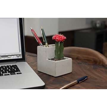 Kikkerland Small Concrete Desktop Planter PL02-S