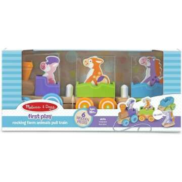 Melissa & Doug Pull Train with Rocking Farm Animals