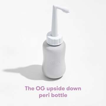 Frida Mom Upside Down Peri Bottle for Postpartum Care, Portable Bidet Perineal Cleansing and Recovery for New Mom, The Original Fridababy MomWasher, Grey