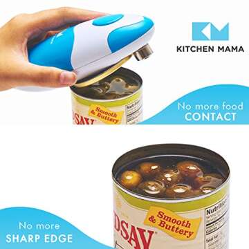 Kitchen Mama Electric Can Opener - One-Touch, Battery Operated