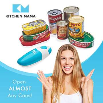 Kitchen Mama Electric Can Opener - One-Touch, Battery Operated