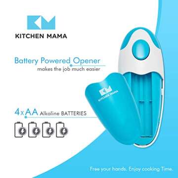 Kitchen Mama Electric Can Opener - One-Touch, Battery Operated