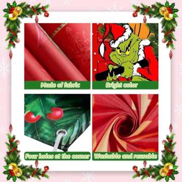 Grinch Christmas Door Cover - Festive Holiday Decoration