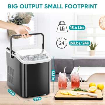 Portable Ice Maker - Self Cleaning Icemaker Machine for Home Parties