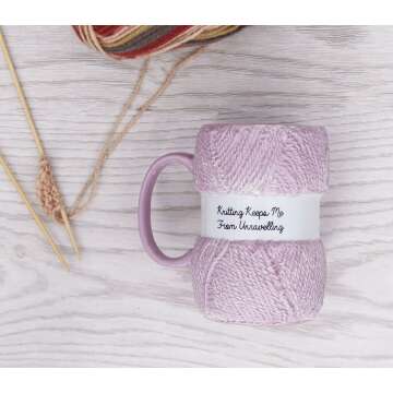 Cute Knitting Keeps Me From Unraveling Mug Gift