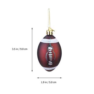 NUOBESTY 12pcs Christmas Rugby Ornaments Christmas Tree Ball Decorations for Football Rugby Sports Theme Christmas Holiday Party Decorations