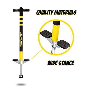 New Bounce Pogo Stick for Kids - Pogo Sticks, 40 to 80 Lbs - Sport Edition, Quality, Easy Grip, PogoStick for Hours of Wholesome Fun