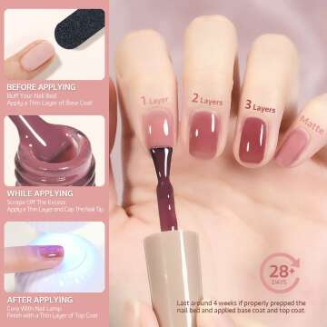 GAOY Jelly Gel Nail Polish Kit - 6 Sheer Colors