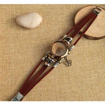 Butterfly Charm Women's Leather Bracelet Watch