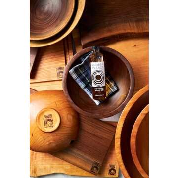 Andrew Pearce Premium Walnut Wood Oil Bowl Conditioner 8oz - Wooden Bowl and Cutting Board Oil