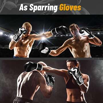 Boxing Gloves,Boxing Gloves Men Women,Kickboxing Training Gloves Heavy Bag Gloves Punching Gloves Leather Sparring Gloves for Boxing, Kickboxing, Muay Thai, MMA for Adults/Teens/Men/Women